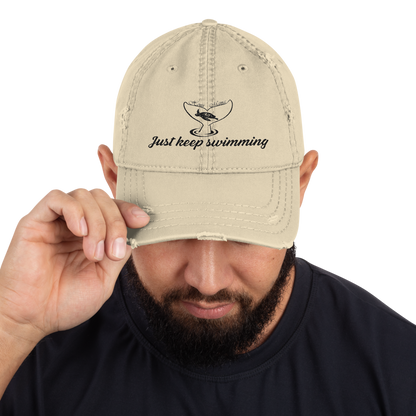 Ocean View Distressed Dad Hat (Khaki)