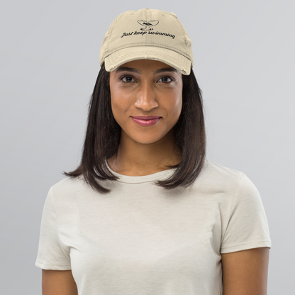 Ocean View Distressed Dad Hat (Khaki)